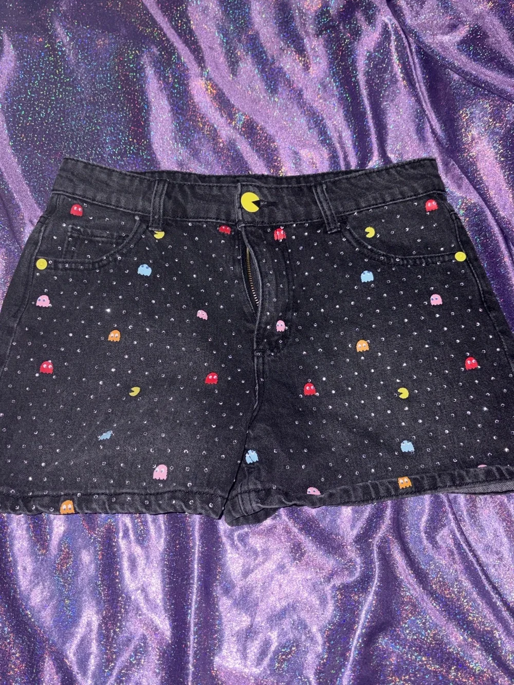 Justice Pac-Man Rhinestone Shorts